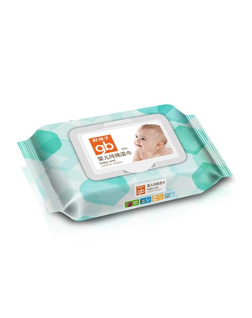 好孩子婴儿纯棉湿巾60片带盖三连包 新手爸妈的贴心之选